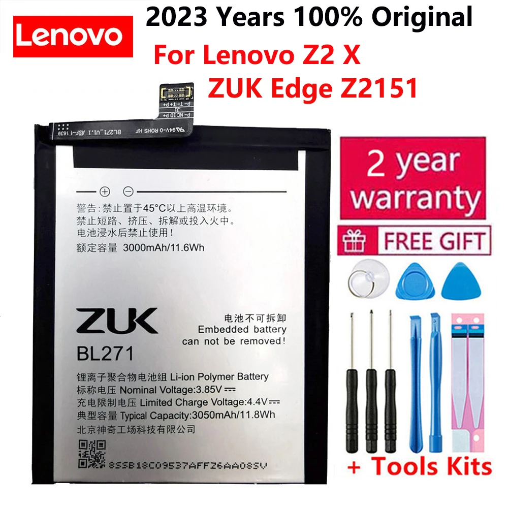 

100% Оригинальный аккумулятор BL271 для Lenovo Z2 X/ ZUK Edge Z2151 akku Li-Ion 3050 мАч качественные сменные батареи + Бесплатные инструменты