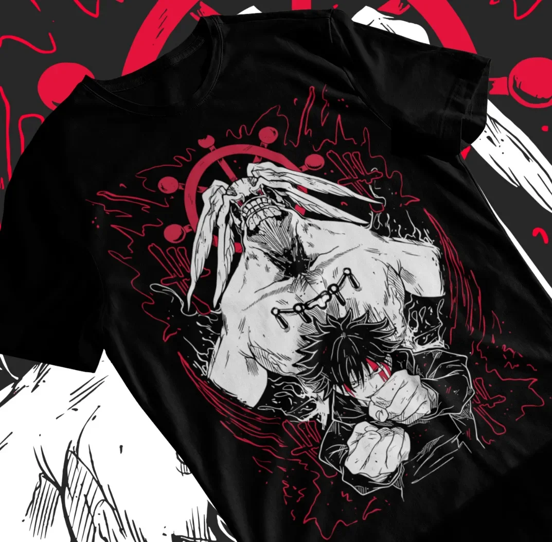 Megumi Fushiguro Mahoraga футболка juютсу Kaisen Gojo Satoru Подарочная рубашка Мягкая