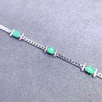 925 bridal costume charm bracelet natural colombian emerald green womens jewelry adjustable length 17 53cm free shipping