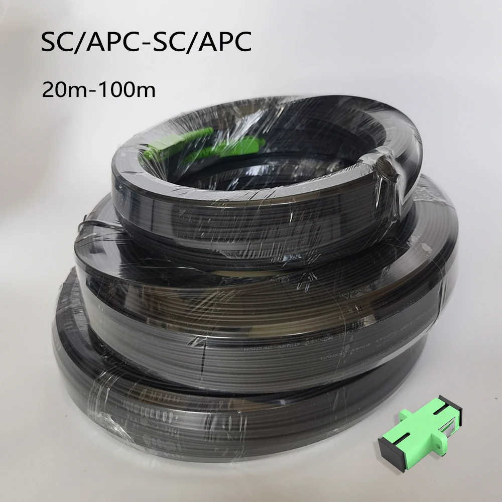 Оптоволоконные соединительные кабели FTTH SC APC черные 80 м/90 м/100 м одномодовые