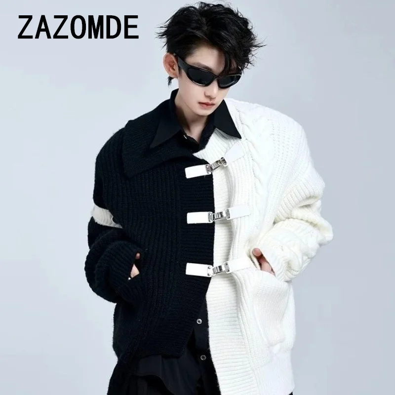 Уличная одежда ZAZOMDE мужской кардиган свитер осенняя корейская мода с