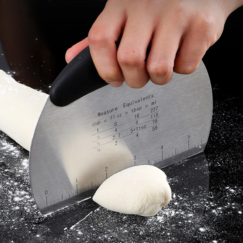 

Dough Scraper Stainless Steel Pastry Cutter Pizza Spatula Semicircular Scraper Cake Bread Dough Bench Baking Tool Kitchen Gadget