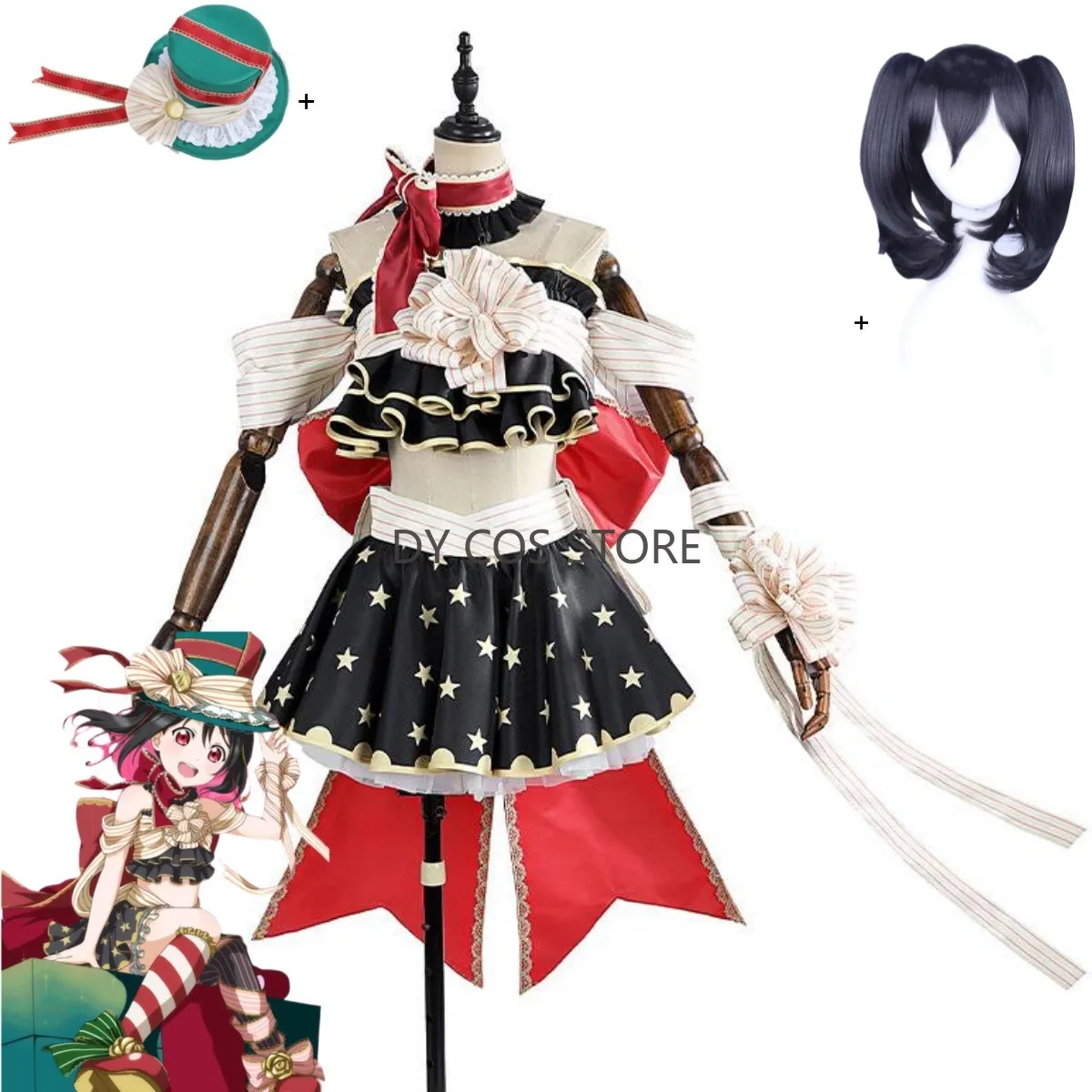 Фото Аниме LoveLive! School Idol Project Nico Yazawa Косплей Костюм Хэллоуин Юбка Лолиты Униформа Парик Женский Сексуальный Милый Рождественский Костюм №1