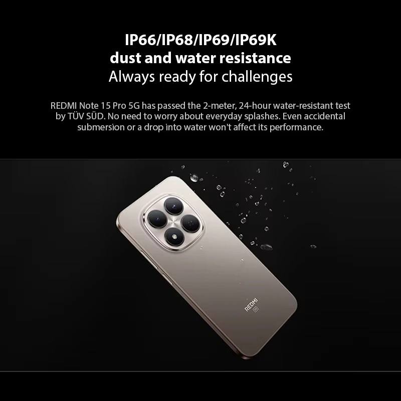 Фото Смартфон Redmi Note 15 Pro 5G Global Version, процессор MTK Dimensity 7400-Ultra, 6.83-дюймовый AMOLED-дисплей, камера 200 МП, аккумулятор 6580 мАч, зарядка 45 Вт №3