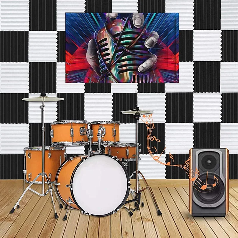 

Акустическая пенопластовая доска, звукоизоляционная Звукоизоляционная танкетка, звукоизоляционная панель, для студийной потолочной игровой комнаты, 2,5x30x30 см, 24 шт.
