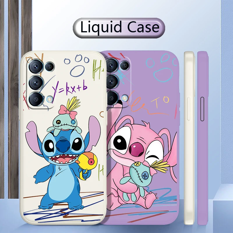 

Cool Disney Stitzer For OPPO Find X5 Pro X3 Pro X2 Neo 7Z 6 5 4Z 2Z SE Lite Pro 4G 5G Liquid Rope Silicone Phone Case