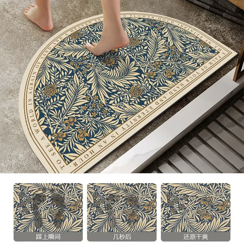 

NEW American Retro Bathroom Mats Door Bathroom -Slip Mat Diatom Ooze Absorbent Household Mat Quick-Drying Door Rugs Living Room