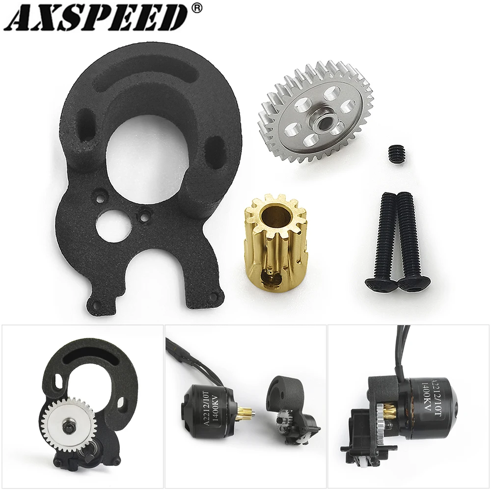 

AXSPEED Brushed to Brushless Set for Axial SCX24 90081 AXI00001 002 004 005 006 1/24 RC Crawler Car Motor Gear Mount Parts