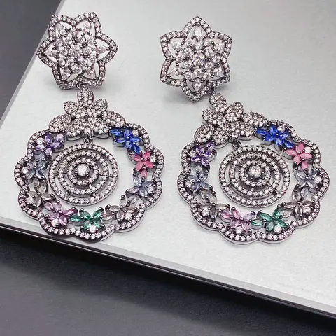 Bilincolor винтажные серьги с цветком для женщин, ювелирные изделия для вечеринок