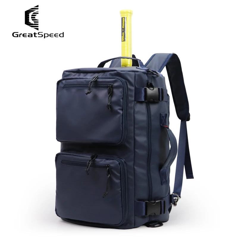 GreatSpeed Tennis Bag Badminton Bag Shoulder Portable Sports Backpack 2 in 1 Fashion Large Capacity with Shoe Compartment