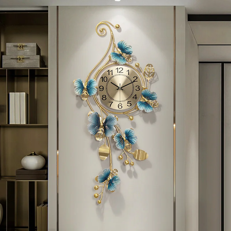 

Metal Butterfly Wall Clock Home Fashion Creative Decoration Clock Silent Sweep Seconds Quartz Watch Personality Wall Watchs