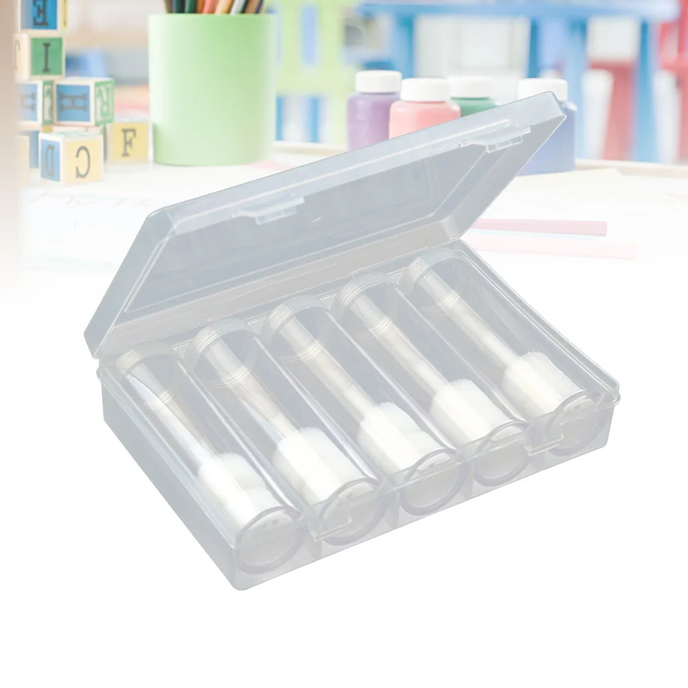 

6pcs Plastic Clear Round Cases Coin Storage Protective Tube Holder with Storage Box (5 Tube + 1 Storage Box)