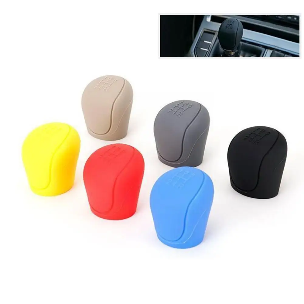 

Silicone Car Gear Cover Universal Gearshift Handbrake Manual Protector Silicone Resistant Lever Knob Non-slip Head Gear Shi F1C1