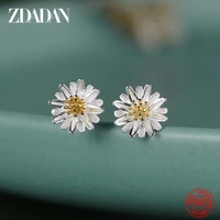 zdadan 925 sterling silver daisy earring for women wedding jewelry