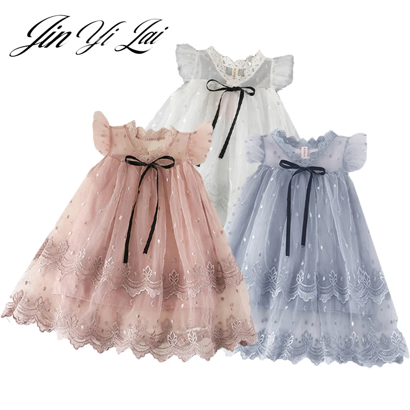 

Новое платье принцессы для девочек, детские платья с вышивкой, модное платье для девочек, детское платье с бантом, повседневная одежда для д...