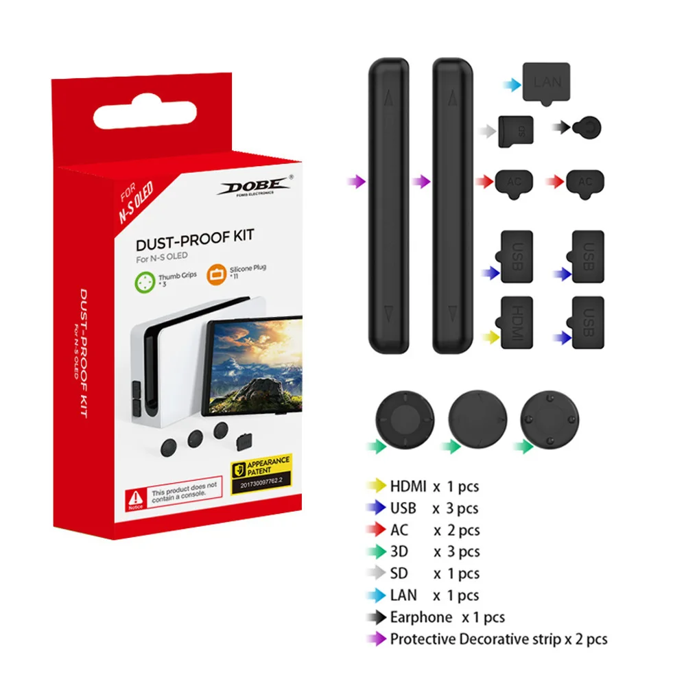 

14 in 1 NS Dust Proof Cover Case Mesh Stopper Pack Kits for NS Switch Game Accessories For Switch OLED Console Anti-dust Cover