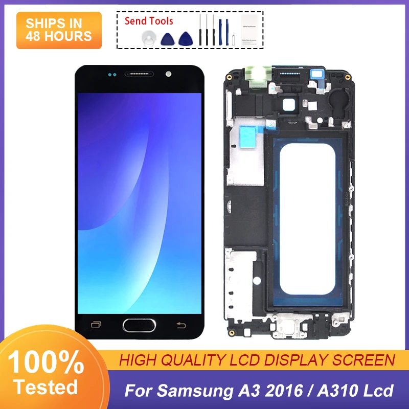 

4.7 Inch Amoled For Samsung Galaxy A3 2016 LCD A310 Display Touch Screen Panel Digitizer A310F A310M Assembly Free Shipping 1Pcs