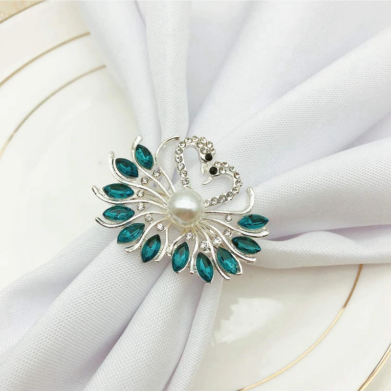 

6 упаковок, кольца для салфеток на День святого Валентина, свадебные кольца для салфеток с павлином, настольные украшения для Дня Святого Ва...