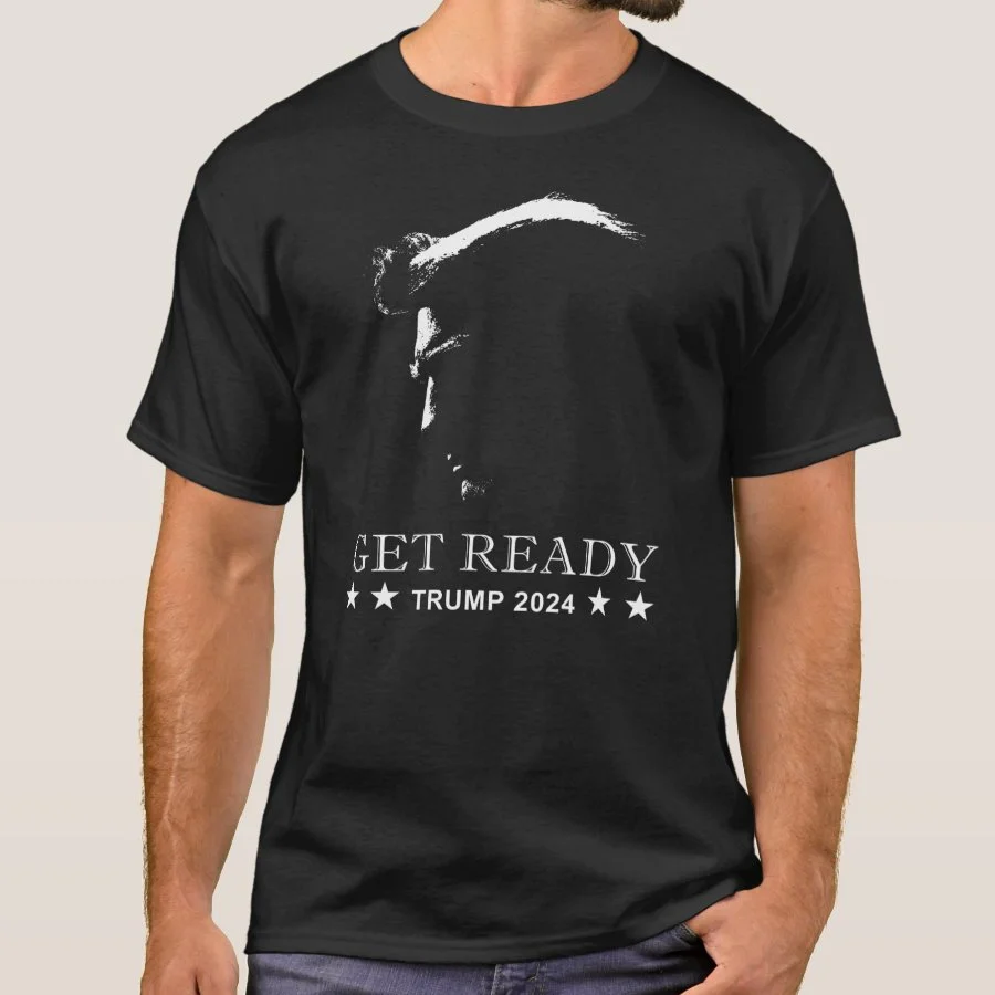 

Get Ready: USA Donald Trump 2024 Election Supporters Voter T-Shirt. Premium Cotton Short Sleeve O-Neck Mens T Shirt New S-3XL