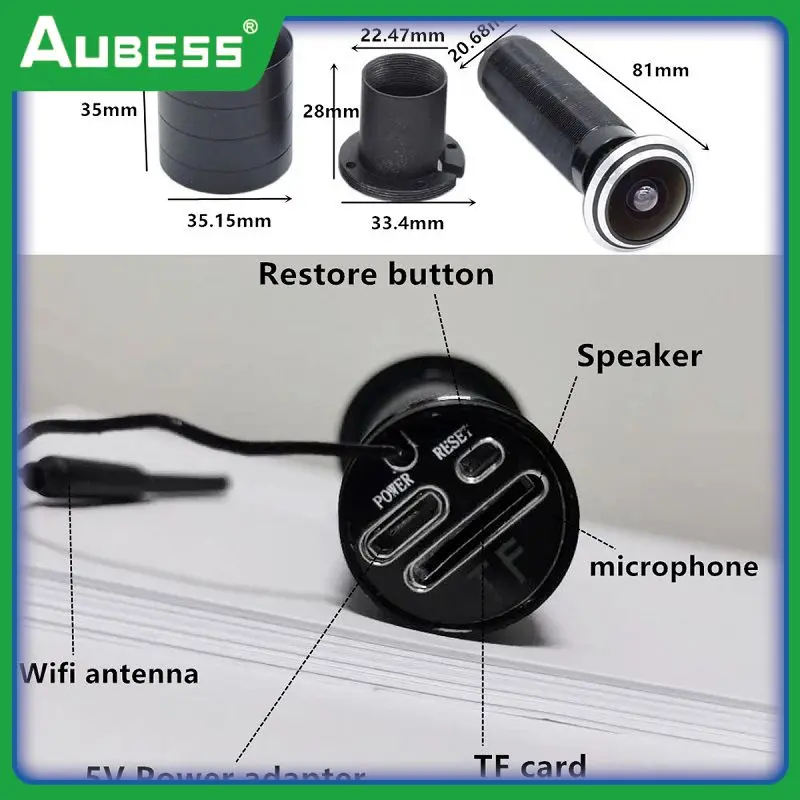 

Charging Tuya 1080p Camera Tuya App Mini Wifi Port Eye Hole Ip Camera With Speaker Remote Viewing Audio Door Camera Smart Home
