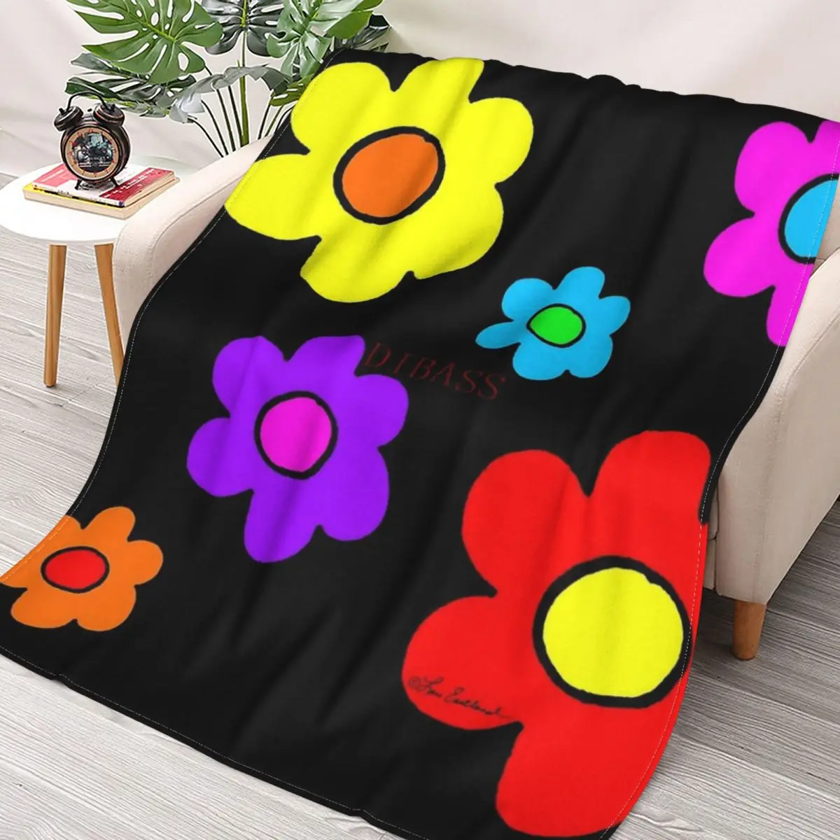 

Pop Flowers 3D Printed Flannel Throw Blanket