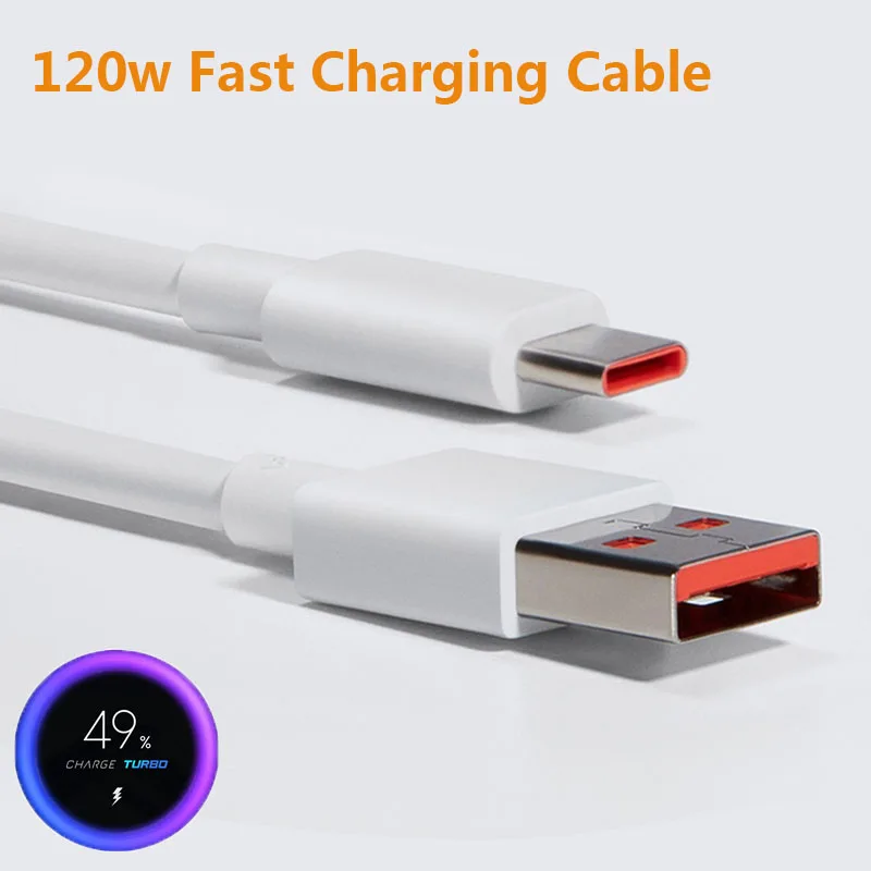 120 Вт 33 Вт 27 Вт быстрое зарядное устройство Тип C кабель для Xiaomi Mi11 10 CC9 Poco X3 F3 F2 M3 Pro 9 8 SE Redmi K30 40Pro 5A/6A USB C шнур