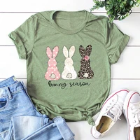 easter shirt leopard bunny aesthetic clothes cute easter bunny women sexy tops bunny season easter t shirt harajuku tees l