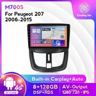 4G Lte Android 10 6 + 128G автомобильный мультимедийный плеер для Peugeot 207 2006 2008 2009-2016 GPS-навигация Радио WIFI BT 2.5D IPS Carplay