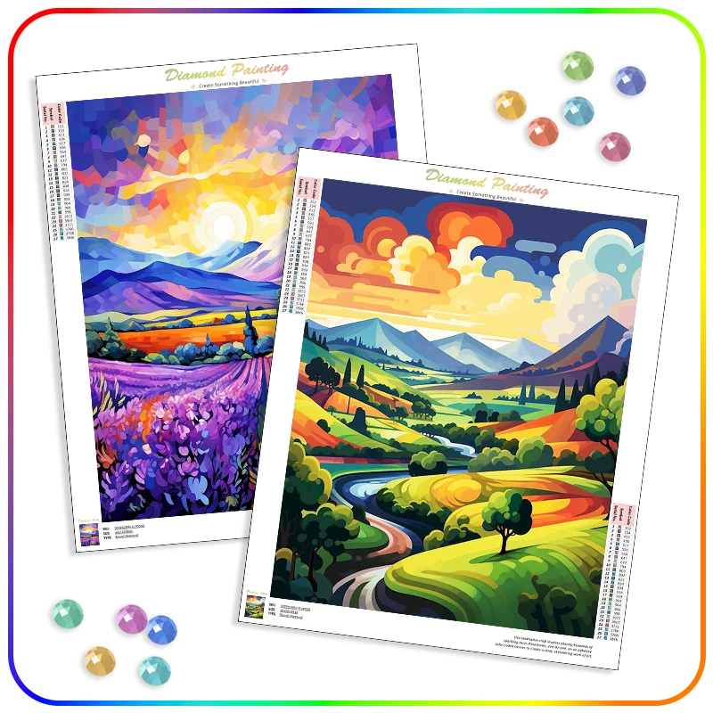 Алмазная живопись SDOYUNO 5D алмазная вышивка пейзаж картина с фиолетовым зеленым