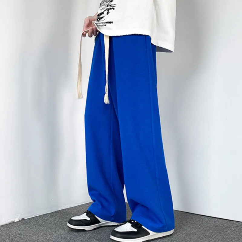 

Мужские брюки с широкими штанинами, мужские Модные клетчатые брюки, Мужская Уличная одежда, прямые брюки, мужские длинные брюки