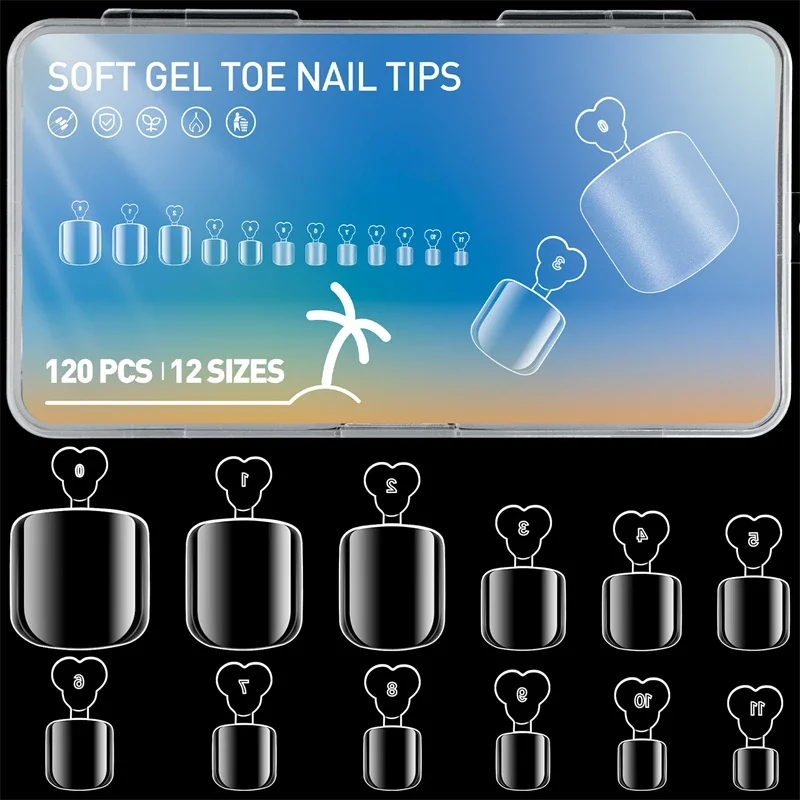

120 шт. Типсы для ногтей с прозрачным носком, мягкий гель, французские Короткие квадратные акриловые Типсы для ногтей, набор для ногтей, инструменты для самостоятельного маникюра и дизайна ногтей
