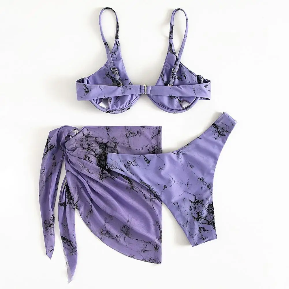 

3Pcs/Set Bathing Suit Underwire Women Swimwear Backless Push Up Swimwear