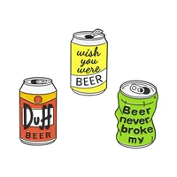 cartoon creative can brooch duff beer can beer drink brooch lapel pins