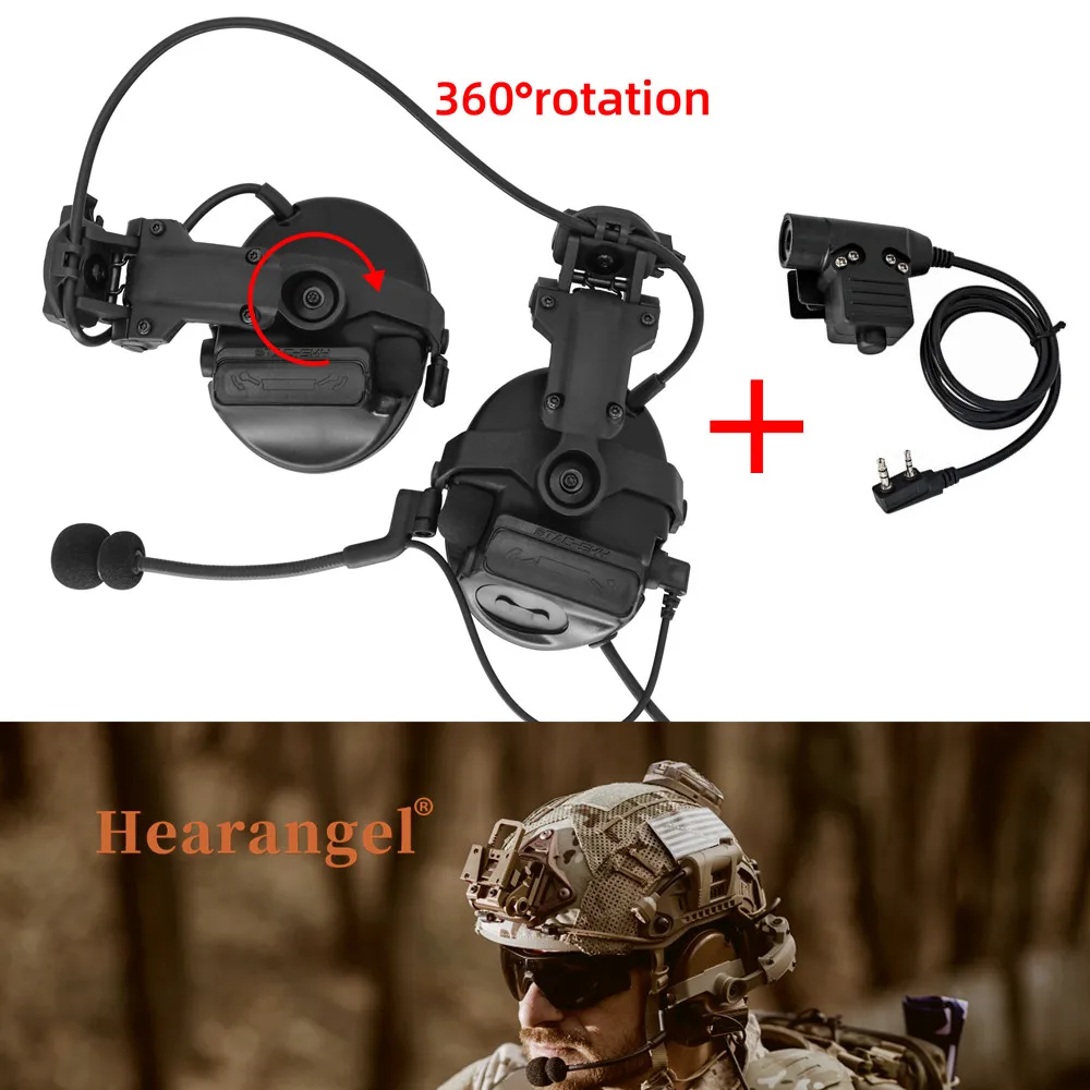 Tactical Headset COMTAC III Hearing Protection C3 Noise Cancelling Pickup Shooting Airsoft earphone For Helmet ARC Rails U94 ptt