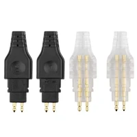 2 pcs mini earphone cable pin audio copper plated headphone jack plug connector adapter for sennheiser hd650 hd600 hd580 hd25