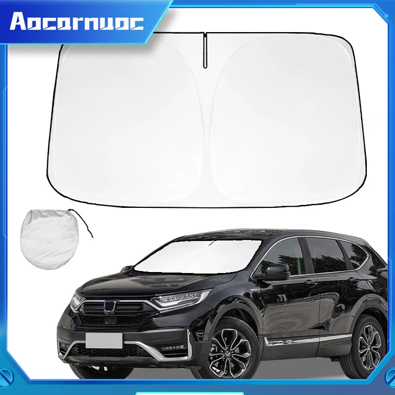 Фото Автоматическая защита от ультрафиолета для Honda CR-V 1997-2023, солнцезащитный козырек на окно автомобиля, козырек от солнца, защита для лобового стекла, складной лобовое стекло №1