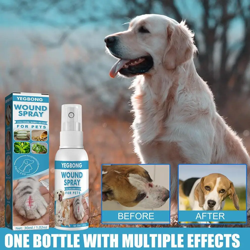 

Pet Wound Spray Care Spray Skin Care Treatment Products Dog Cat Skin Rash Moss Scratching Wound Treatment Repair Anti-bacterial