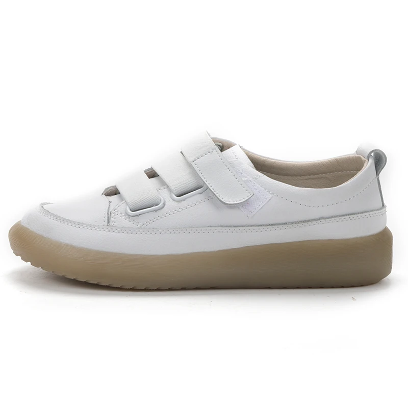 Genuine Leather Women's Casual Vulcanize Designer Cowhide Sport Walking Running Shoes Spring Summer White Lady Flats Sneakers