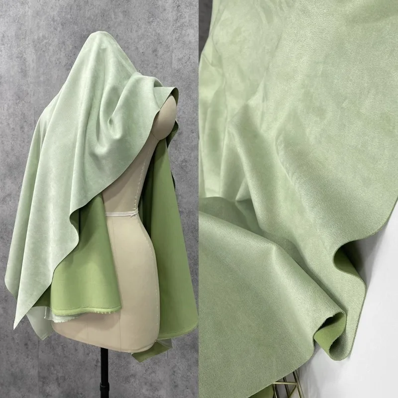

Замшевая ткань с воздушным слоем, зеленая Толстая эластичная бархатная одежда со снежинками, оптовая продажа ткани, материал для шитья своими руками