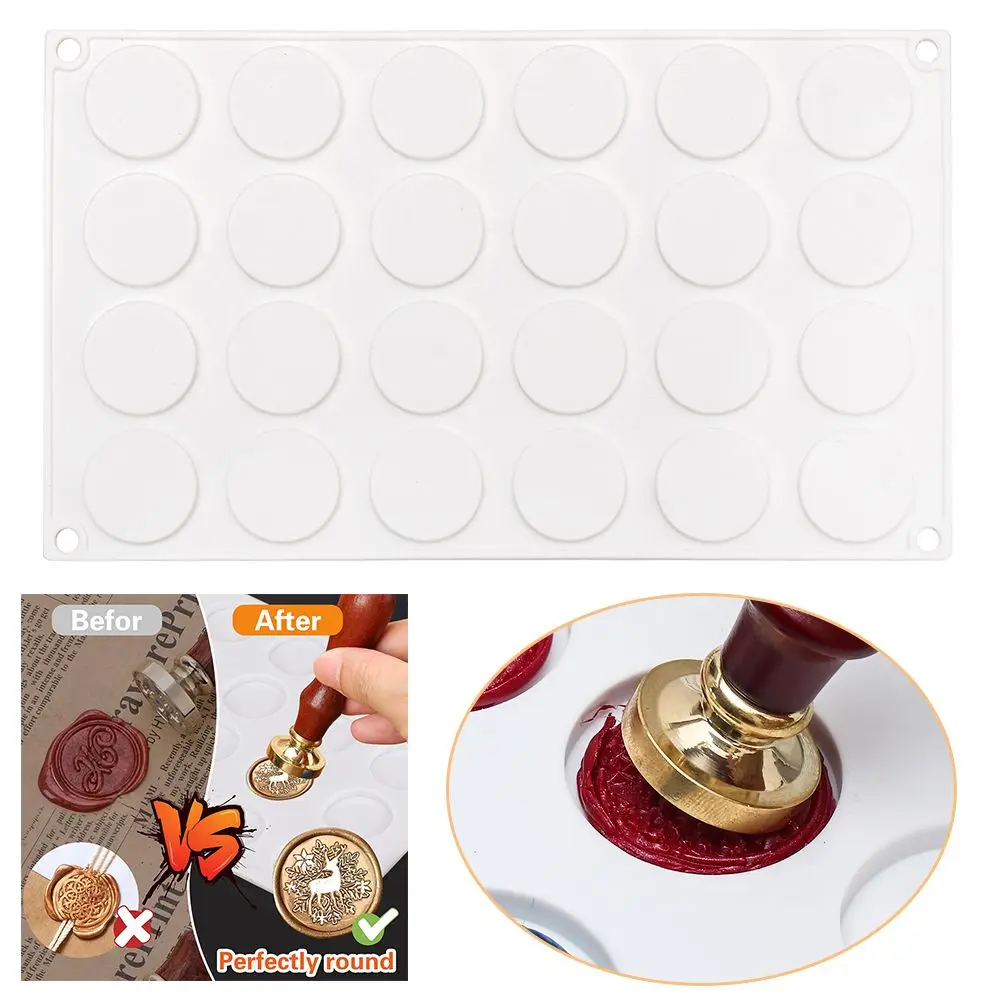 

Silicone Mat for Wax Seal Stamp 24-Cavity Wax Sealing Mat Pad for DIY Craft Adhesive Waxing Resin Silicone Mould Scrapbooking