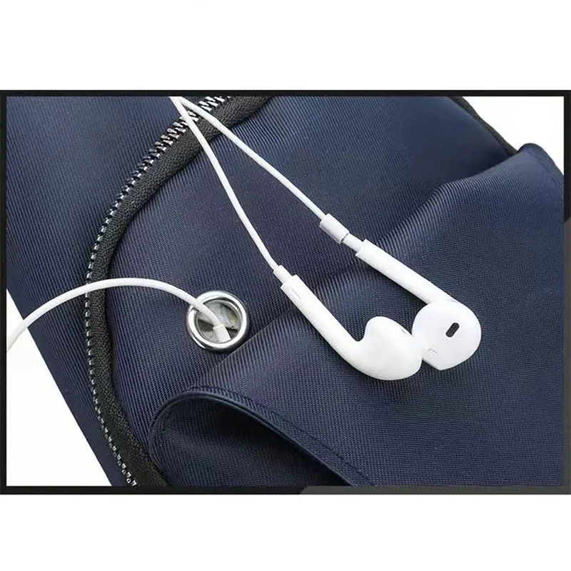 Men's Chest Bag Solid Color Men Chest Bag Outdoor Casual Messenger Bags Crossbody Bag USB Charging Waist Bag Sports Shoulder Bag