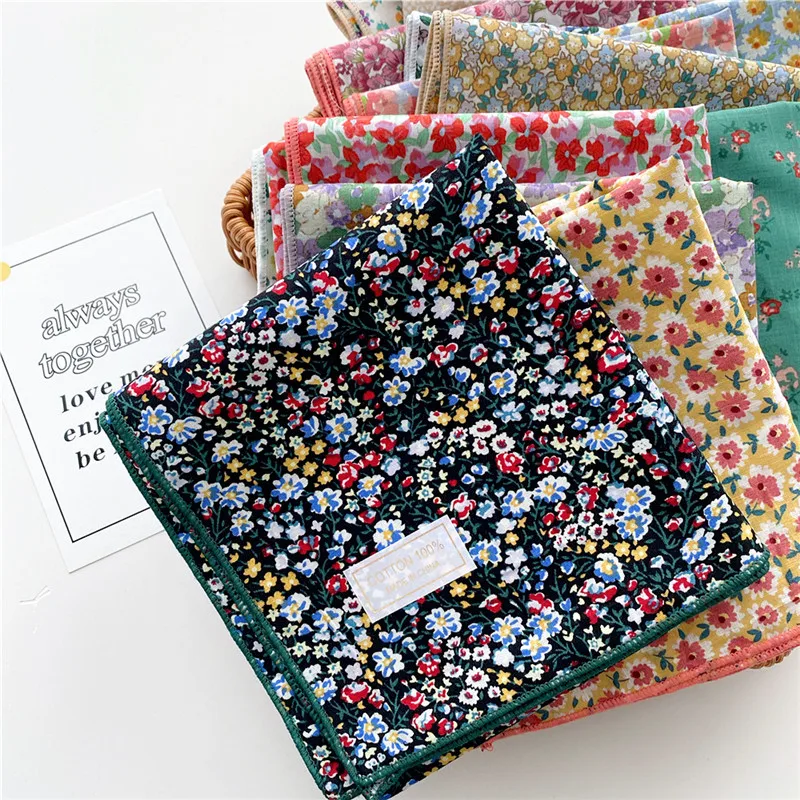 63 см хлопковые квадратные шарфы с цветочным принтом женский шарф шейный платок