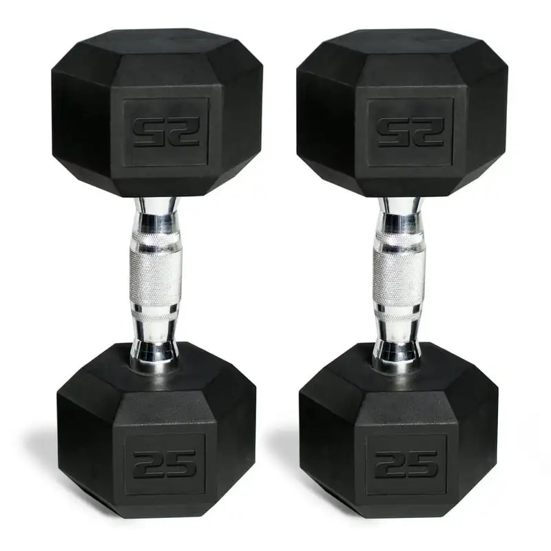 

lb Rubber Hex Dumbbell Weight Set, Includes 2 x 25lb Dumbbells Cornhole Gym equipment Workout equipment Dumbells Iron dumbell Du