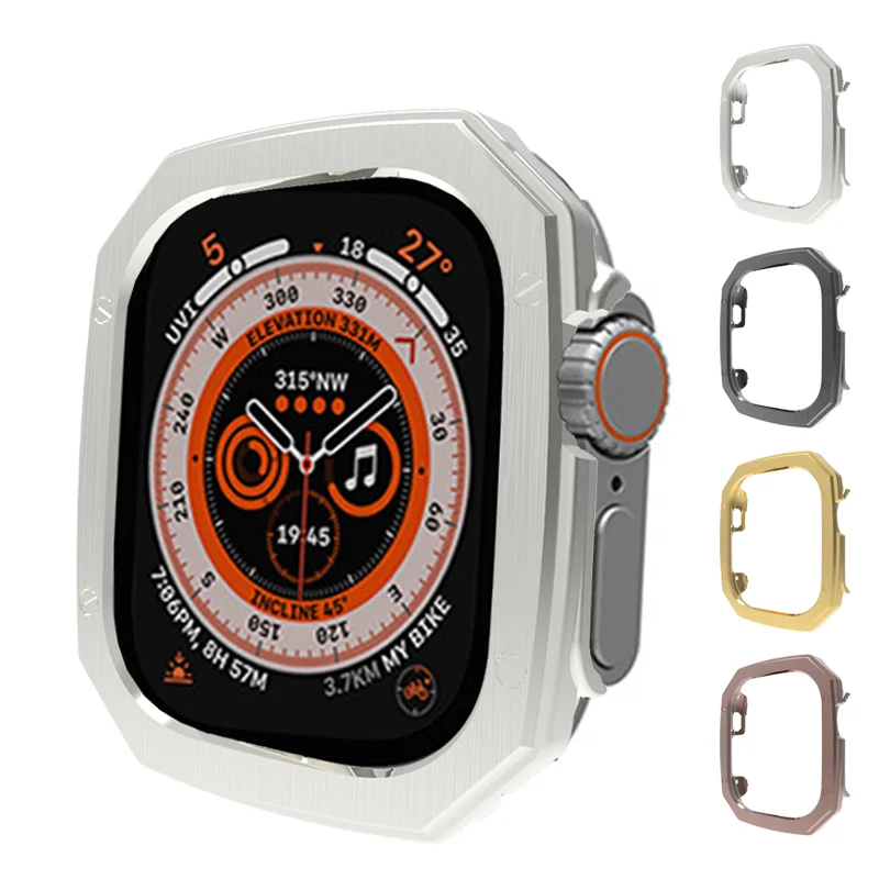 Поликарбонатный глянцевый чехол для Apple Watch Ultra 49 мм 8 7 41 мм 45 мм, бампер для IWatch Series 6 SE 5 4 40 44 мм, защитный чехол Bazel