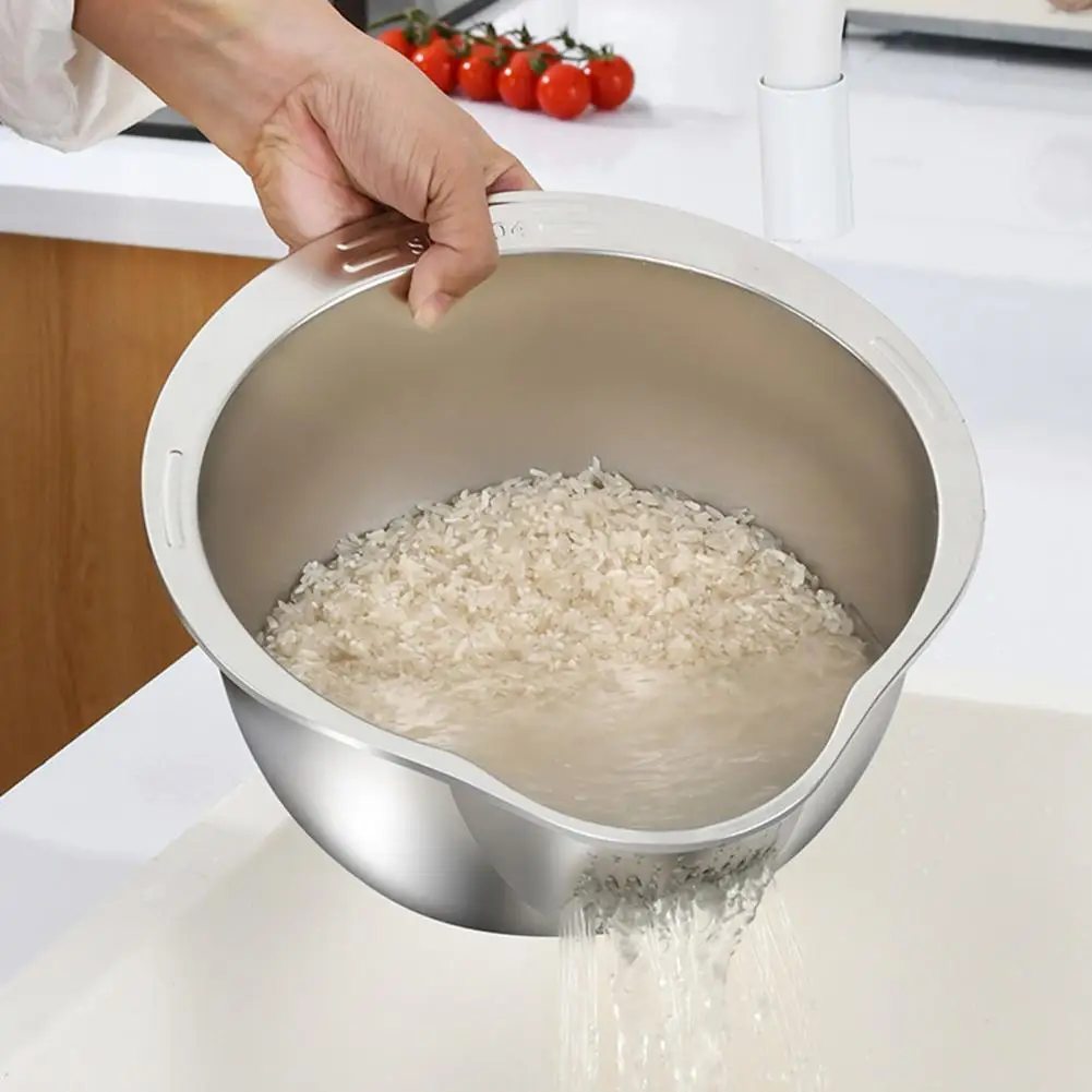 

Миска для мытья риса с сетчатым фильтром, универсальный набор для уборки овощей, фруктов, бобов, мелких отверстий