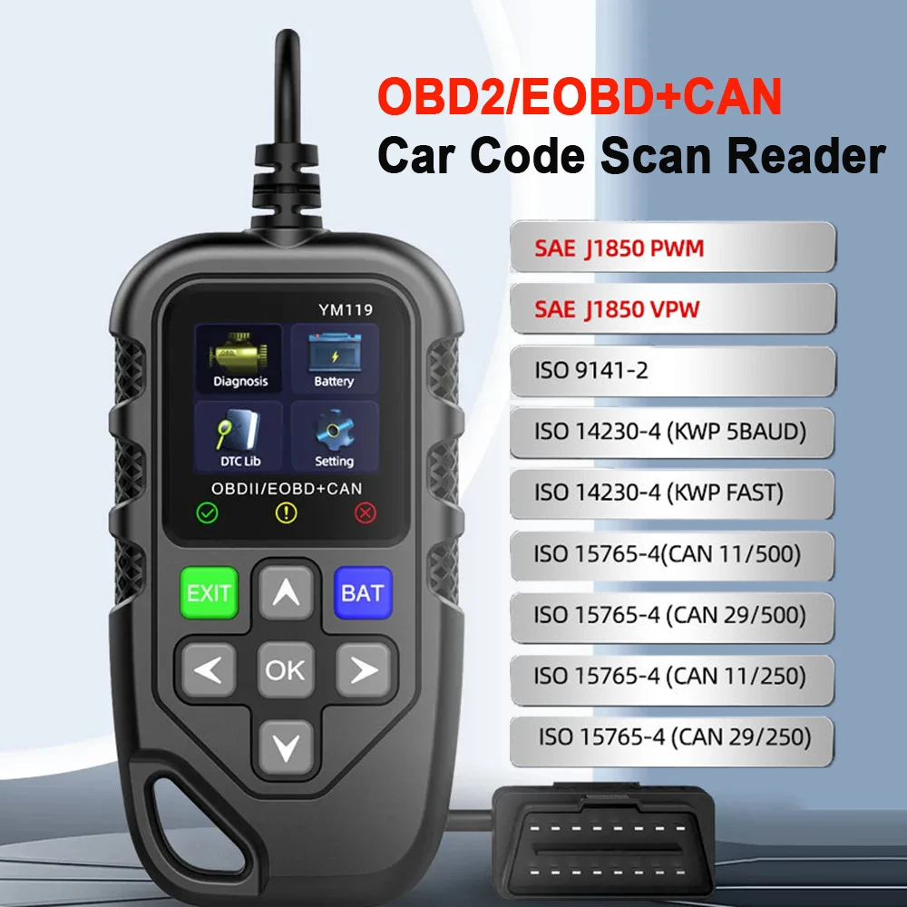 Многоязычный сканер OBD2 диагностический инструмент автоматическая проверка