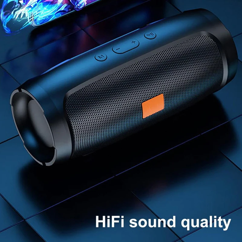 Portable Bluetooth Speaker Column Stereo HiFi Heavy Bass Wireless Soundbar Subwoof Loudspeaker Supports AUX TF Card FM Radio