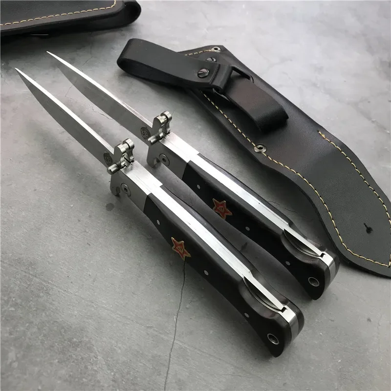 Складные ножи из эбенового дерева 440с для охоты кемпинга