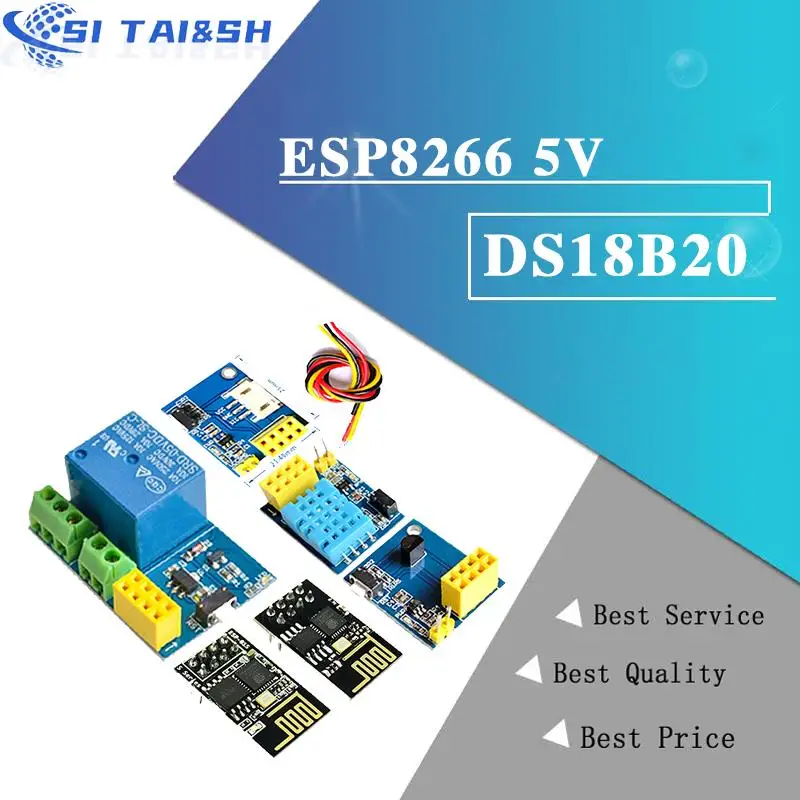 Релейный модуль ESP8266 с Wi-Fi 5 В DS18B20 DHT11 RGB LED управление для умного дома