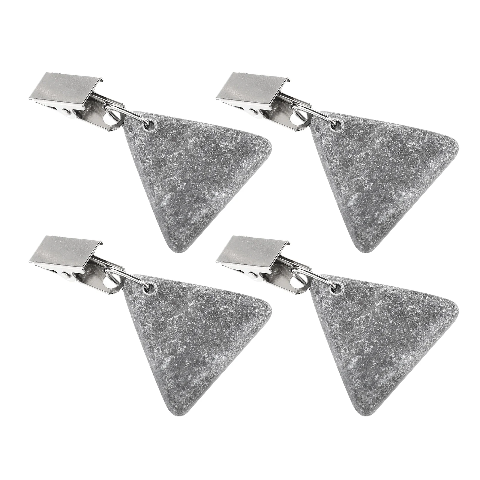 

4 Pcs Tablecloth Pendant Marble Weights Clip Grey Cloths Skirt Clips Black Hangers Holder Coat Windproof Shower curtain